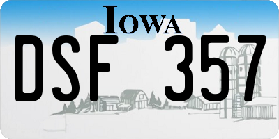 IA license plate DSF357