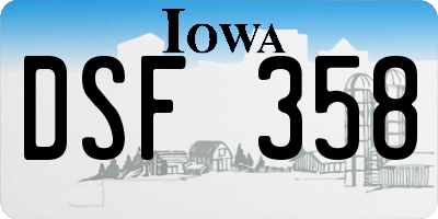 IA license plate DSF358