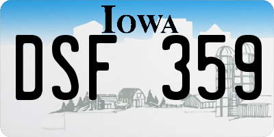 IA license plate DSF359