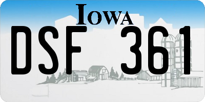 IA license plate DSF361