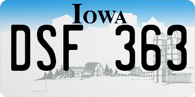 IA license plate DSF363