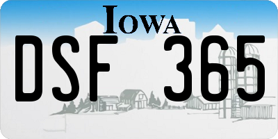 IA license plate DSF365