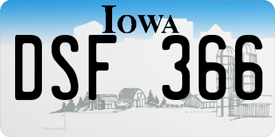 IA license plate DSF366