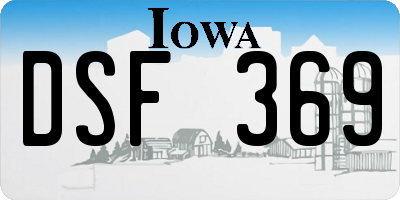IA license plate DSF369