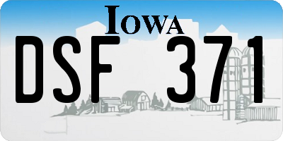 IA license plate DSF371