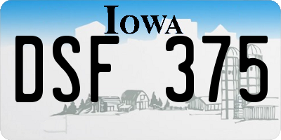 IA license plate DSF375
