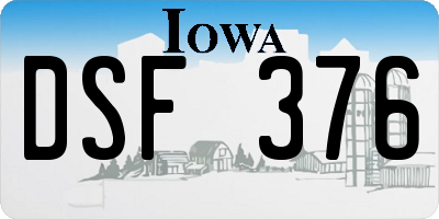 IA license plate DSF376