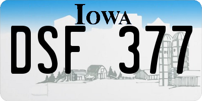 IA license plate DSF377
