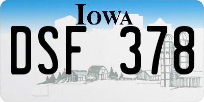 IA license plate DSF378