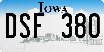 IA license plate DSF380