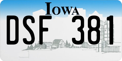 IA license plate DSF381