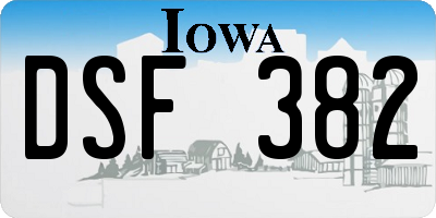 IA license plate DSF382