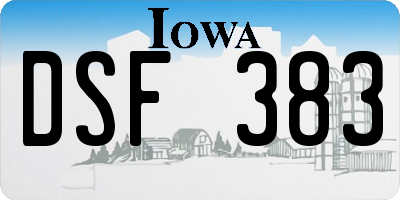 IA license plate DSF383