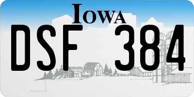 IA license plate DSF384