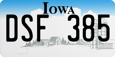 IA license plate DSF385