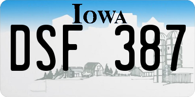IA license plate DSF387