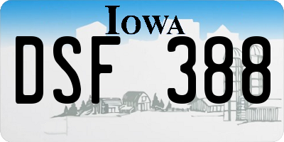 IA license plate DSF388