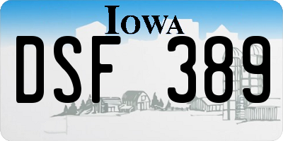 IA license plate DSF389