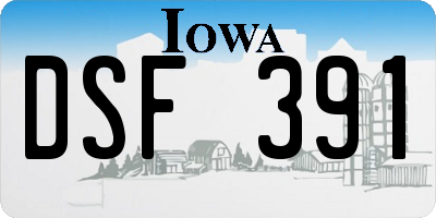 IA license plate DSF391
