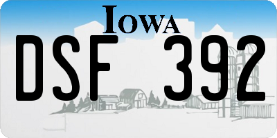 IA license plate DSF392