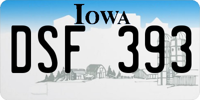 IA license plate DSF393