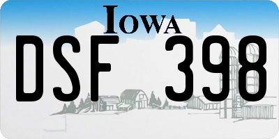 IA license plate DSF398