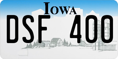IA license plate DSF400