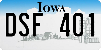 IA license plate DSF401