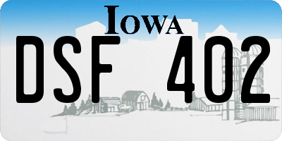 IA license plate DSF402