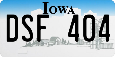 IA license plate DSF404