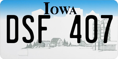 IA license plate DSF407