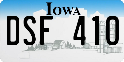 IA license plate DSF410