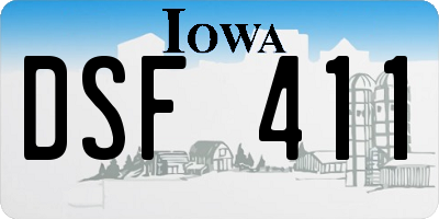 IA license plate DSF411