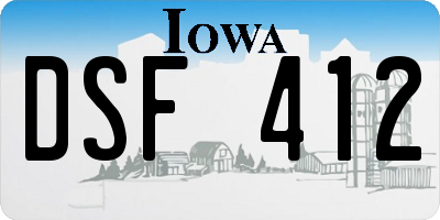 IA license plate DSF412