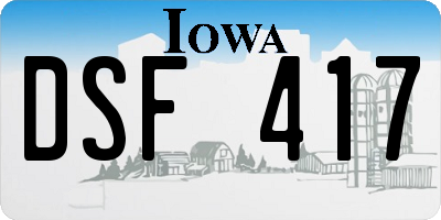 IA license plate DSF417