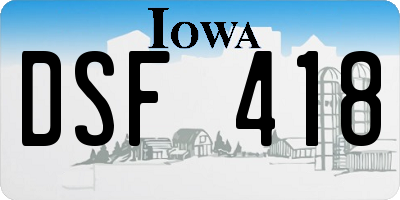IA license plate DSF418