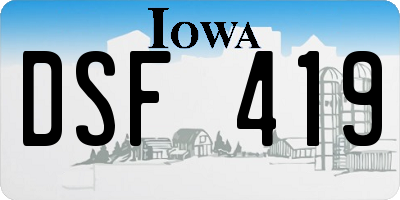 IA license plate DSF419