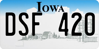 IA license plate DSF420