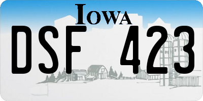 IA license plate DSF423