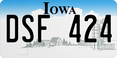 IA license plate DSF424