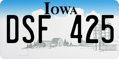 IA license plate DSF425