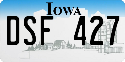 IA license plate DSF427