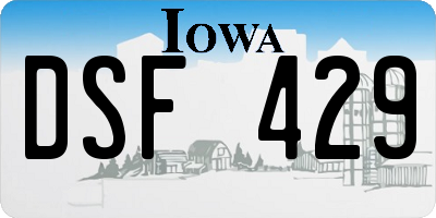 IA license plate DSF429