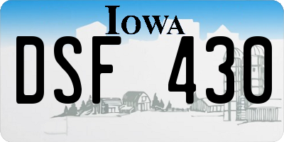 IA license plate DSF430