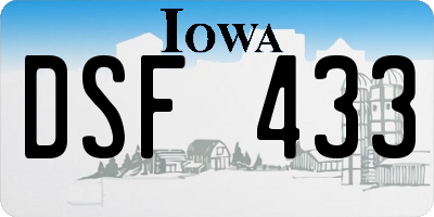 IA license plate DSF433