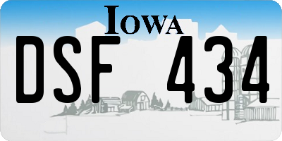 IA license plate DSF434