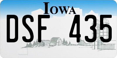 IA license plate DSF435