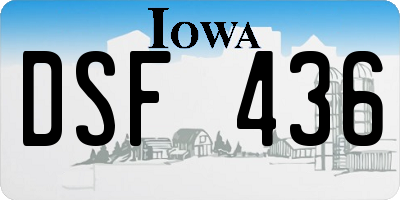 IA license plate DSF436