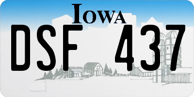 IA license plate DSF437