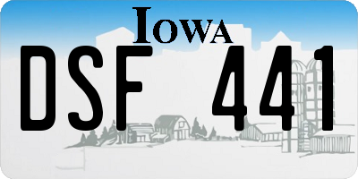IA license plate DSF441